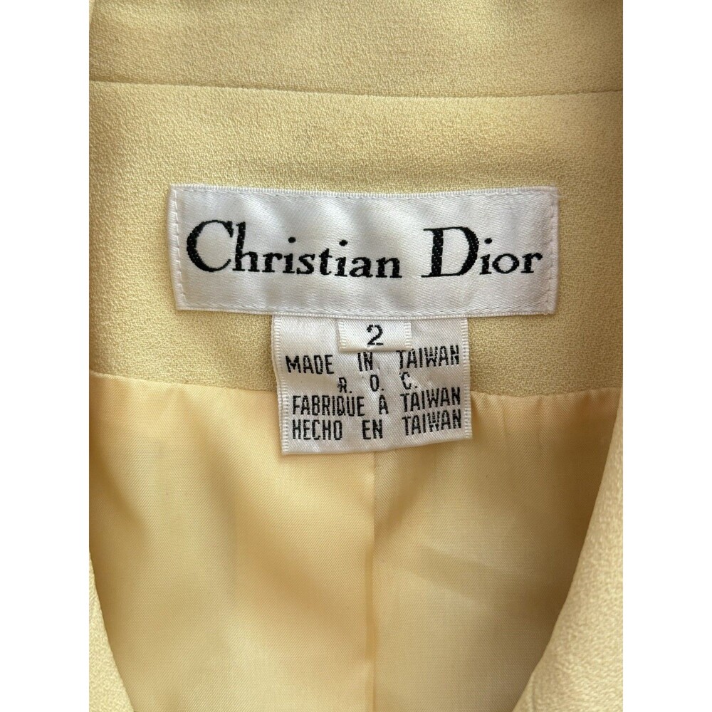 CHRISTIAN DIOR Vintage 90s Blazer Women’s Yellow Gold Button Double Breasted - Picture 4 of 16